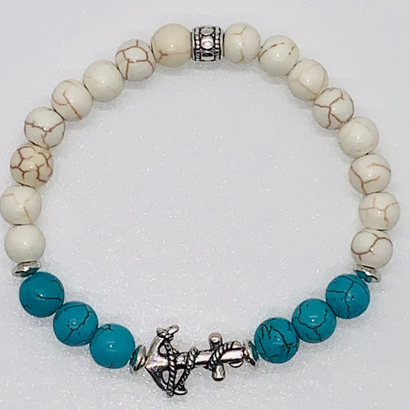 Turquoise and white turquoise with anchor - Picture 3 of 3